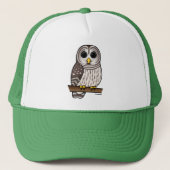 Cartoon Barred Owl Trucker Pet (Voorkant)