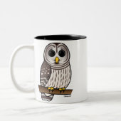 Cartoon Barred Owl Tweekleurige Koffiemok (Links)