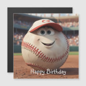 Cartoon Baseball Magnetische Verjaardag Kaart (Voorkant / Achterkant)