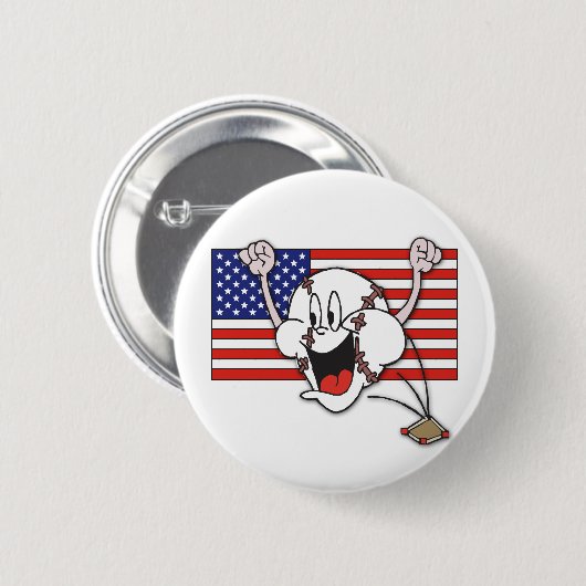 Cartoon Baseball Ronde Button 5,7 Cm (Voorkant /achterkant)
