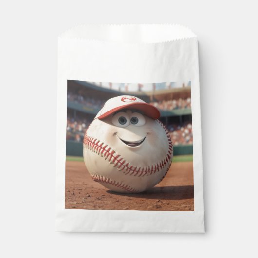 Cartoon Baseball Verjaardag Bedankzakje (Voorkant)