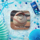 Cartoon Baseball Verjaardag Papieren Bordje (Feest)