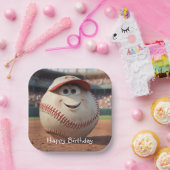Cartoon Baseball Verjaardag Papieren Bordje (Feest)