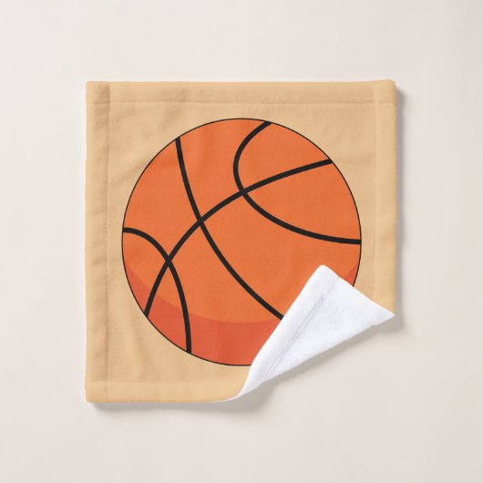 Cartoon Basketball Ball Bad Handdoek (Wasdoekje)