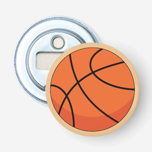 Cartoon Basketball Ball Button Flesopener (Voorkant)