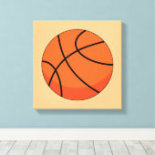 Cartoon Basketball Ball Canvas Afdruk (Insitu (Houten vloer))