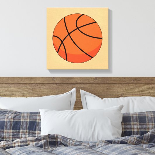 Cartoon Basketball Ball Canvas Afdruk (Insitu (Slaapkamer))