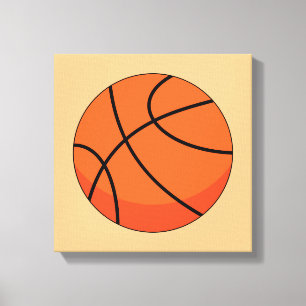Cartoon Basketball Ball Canvas Afdruk