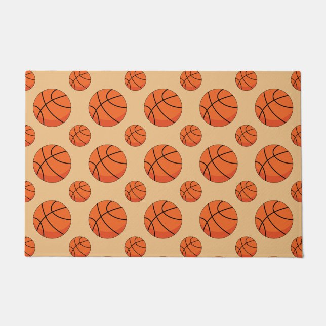 Cartoon Basketball Ball Deurmat (Voorkant)