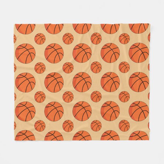 Cartoon Basketball Ball Fleece Deken (Voorkant (Horizontaal))