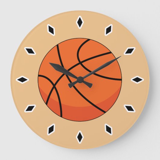 Cartoon Basketball Ball Grote Klok (Voorkant)