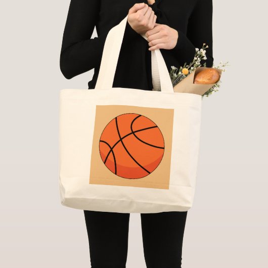 Cartoon Basketball Ball Grote Tote Bag (Voorkant (product))