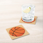 Cartoon Basketball Ball Kartonnen Onderzetters (Insitu)