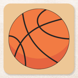 Cartoon Basketball Ball Kartonnen Onderzetters