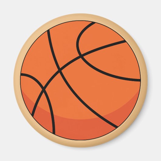Cartoon Basketball Ball Magneet (Voorkant)
