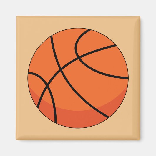 Cartoon Basketball Ball Magneet (Voorkant)