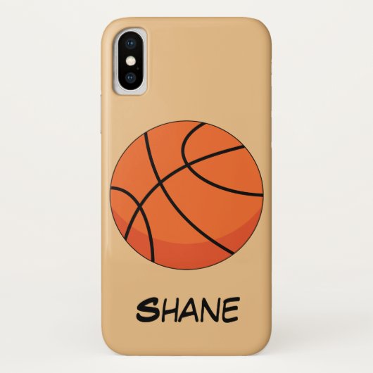 Cartoon Basketball Ball | Naam toevoegen Case-Mate iPhone Case (Achterkant)