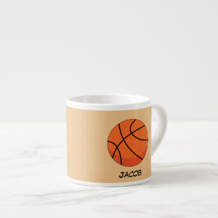 Cartoon Basketball Ball   Naam toevoegen Espresso Kop