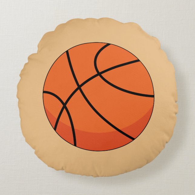 Cartoon Basketball Ball Rond Kussen (Voorkant)