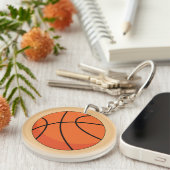 Cartoon Basketball Ball Sleutelhanger (Voorkant Rechts)