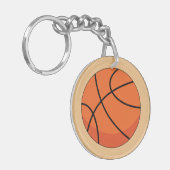 Cartoon Basketball Ball Sleutelhanger (Voorkant Links)