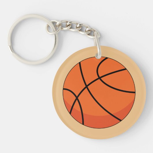 Cartoon Basketball Ball Sleutelhanger (Voorkant)