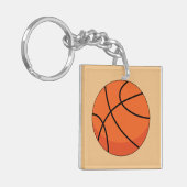 Cartoon Basketball Ball Sleutelhanger (Voorkant Links)