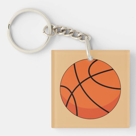 Cartoon Basketball Ball Sleutelhanger (Voorkant)