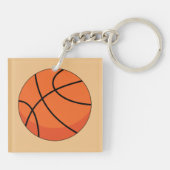 Cartoon Basketball Ball Sleutelhanger (Achterkant)