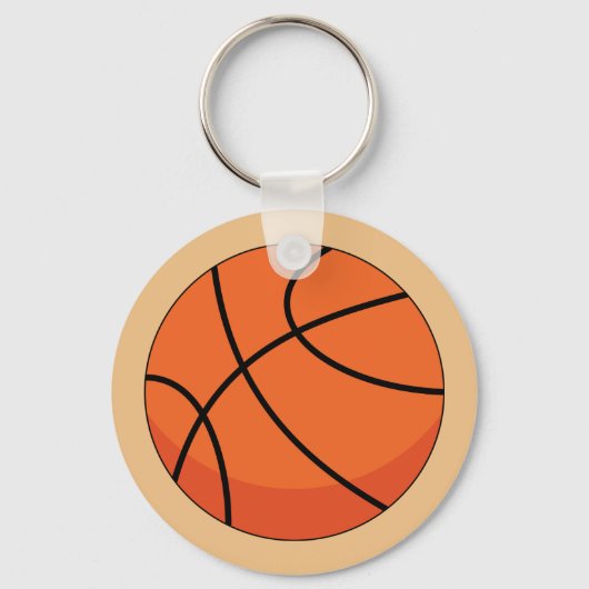 Cartoon Basketball Ball Sleutelhanger (Achterkant)