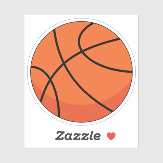 Cartoon Basketball Ball Sticker (Vel)