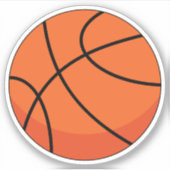 Cartoon Basketball Ball Sticker (Voorkant)