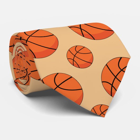 Cartoon Basketball Ball Stropdas (Opgerold)