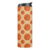 Cartoon Basketball Ball Thermosbeker (Gedraaid links)