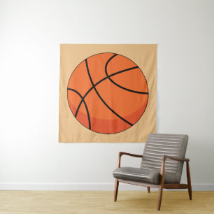 Cartoon Basketball Ball Wandkleed