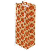 Cartoon Basketball Ball Wijn Cadeautas (Voorkant Gekanteld)