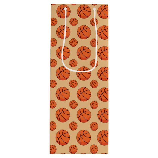 Cartoon Basketball Ball Wijn Cadeautas (Voorkant)