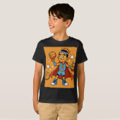 Cartoon Basketball Wizard T-shirt (Voorkant volledig)