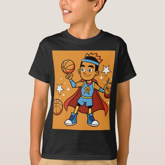 Cartoon Basketball Wizard T-shirt (Voorkant)