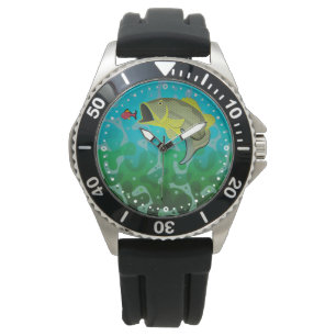 Cartoon Bass Gevist Horloge