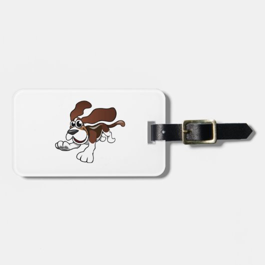 Cartoon Basset Hound Bagagelabel (Voorkant horizontaal)