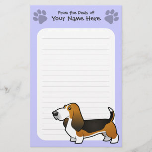 Cartoon Basset Hound Briefpapier