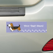 Cartoon Basset Hound Bumpersticker (Op auto)