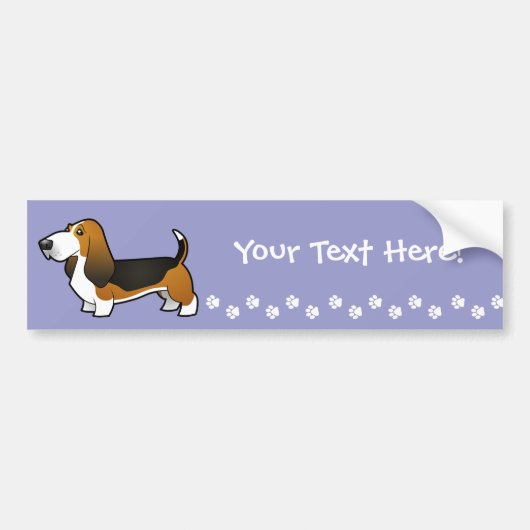 Cartoon Basset Hound Bumpersticker (Voorkant)