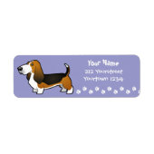 Cartoon Basset Hound Etiket (Voorkant)