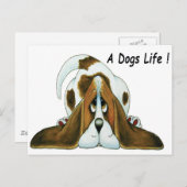 Cartoon Basset Hound, het leven van een hond Briefkaart (Voorkant / Achterkant)