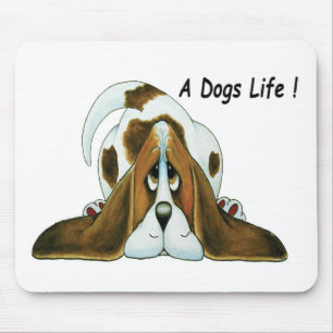 Cartoon Basset Hound, het leven van een hond Muismat
