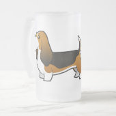 Cartoon Basset Hound Matglas Bierpul (Voorkant links)