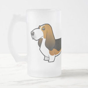 Cartoon Basset Hound Matglas Bierpul