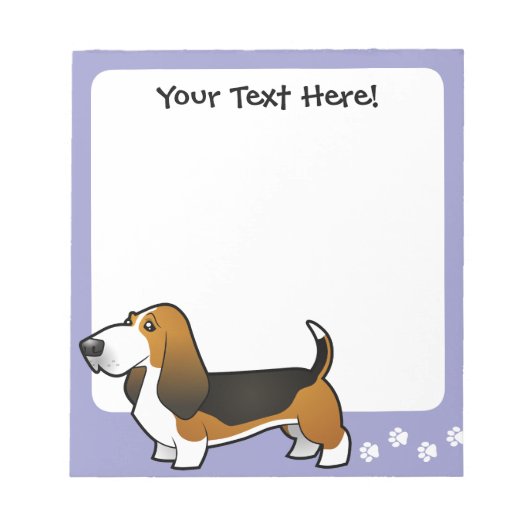 Cartoon Basset Hound Notitieblok (Voorkant)